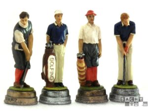 Ručně malované šachy Golf player old times