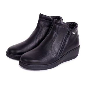 Vlnka Dámské kožené kotníkové boty na zip Marcela černá - EU 35