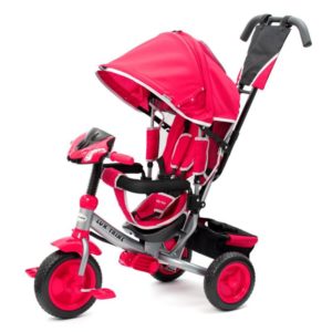 BABY MIX Dětská tříkolka s LED světly Lux Trike růžová - Růžová