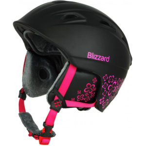 BLIZZARD-W2W Demon ski helmet, black matt/magenta flowers Černá 56/59 cm 2022