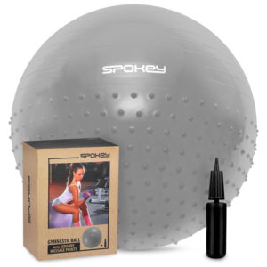 SPOKEY-HALF FIT Gymball 2 in 1 masage, 65 cm + pump Šedá