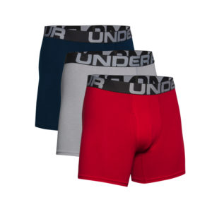 UNDER ARMOUR-UA Charged Cotton 6in 3 Pack-RED Červená M