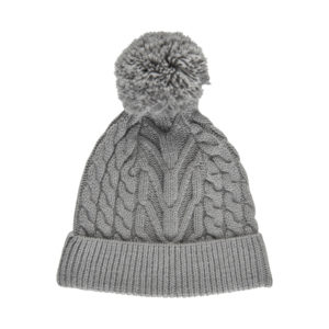 COLOR KIDS-Cable knit recycle Hat -Light Grey Melange Šedá 52cm
