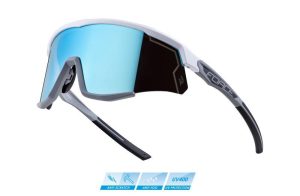 Force SONIC bílo-šedé cyklistické brýle – modrá zrc. skla (VÝPRODEJ)