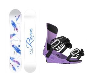 Raven Mia White dámský snowboard + Gravity Fenix levander vázání - 139 cm + S (EU 37-38)