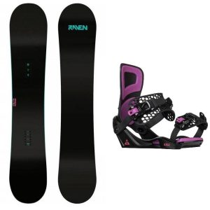 Raven Pure mint dámský snowboard + Gravity Rise black/purple vázání - 139 cm + S (EU 37-38)