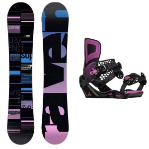 Raven Supreme black dámský snowboard + Gravity Rise black/purple vázání - 143 cm + S (EU 37-38)