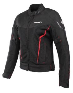 RSA Dámská bunda na motorku Bolt černo-bílo-červená - XS