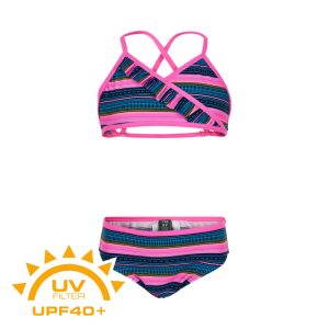 COLOR KIDS-Bikini AOP UPF 40+ Sugar Pink Růžová 104