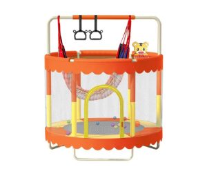 Sedco Dětská trampolína 140 cm s ochrannou sítí a vybavením - oranžová - Oranžová