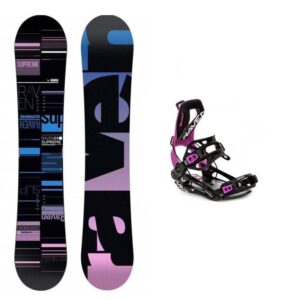 Raven Supreme black dámský snowboard + Raven FT360 black/fuchsia vázání - 143 cm + S (EU 35-40)