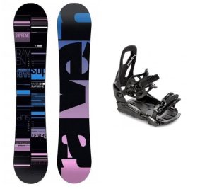 Raven Supreme black dámský snowboard + Raven S230 Black vázání - 143 cm + M/L (EU 40-47)
