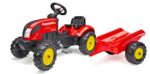 Falk šlapací traktor 2058L Country Farmer s vlečkou – červený