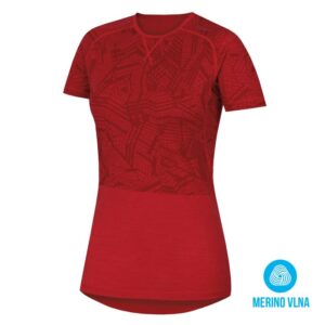 Husky Merino termoprádlo Dámské triko s krátkým rukávem červená - S