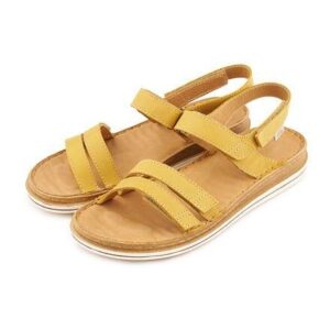 Vlnka Dámské zdravotní kožené sandály Vivian - žlutá - EU 36